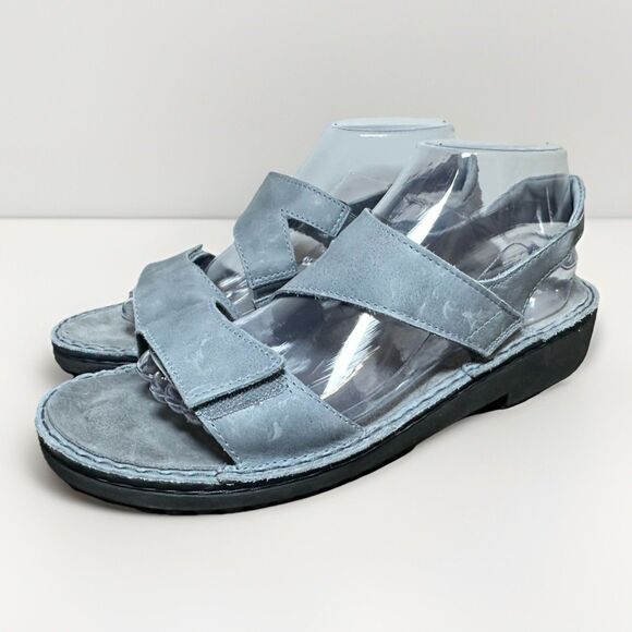 NAOT Enid Gray Hook & Loop Vintage Slate Comfort Sandals Women US 10-10.5 EU 41 - Picture 1 of 14